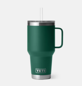 Rambler 35oz Straw Mug Black Forest Green