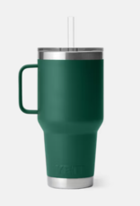 Rambler 35oz Straw Mug Black Forest Green
