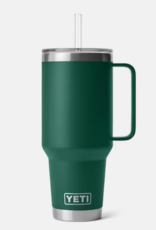 Rambler 42oz Straw Mug Black Forest Green