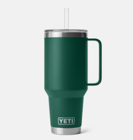 Rambler 42oz Straw Mug Black Forest Green