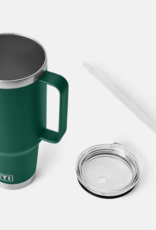 Rambler 42oz Straw Mug Black Forest Green