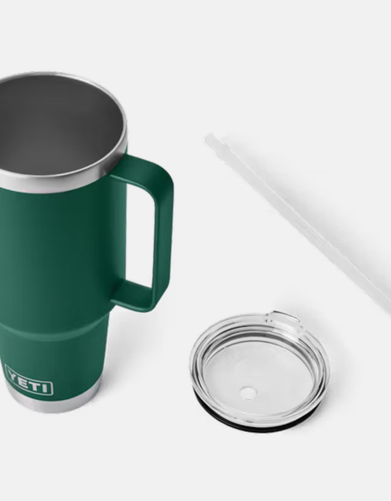 Rambler 42oz Straw Mug Black Forest Green