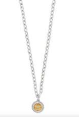Mosaic Round 2 Tone Pendant Necklace