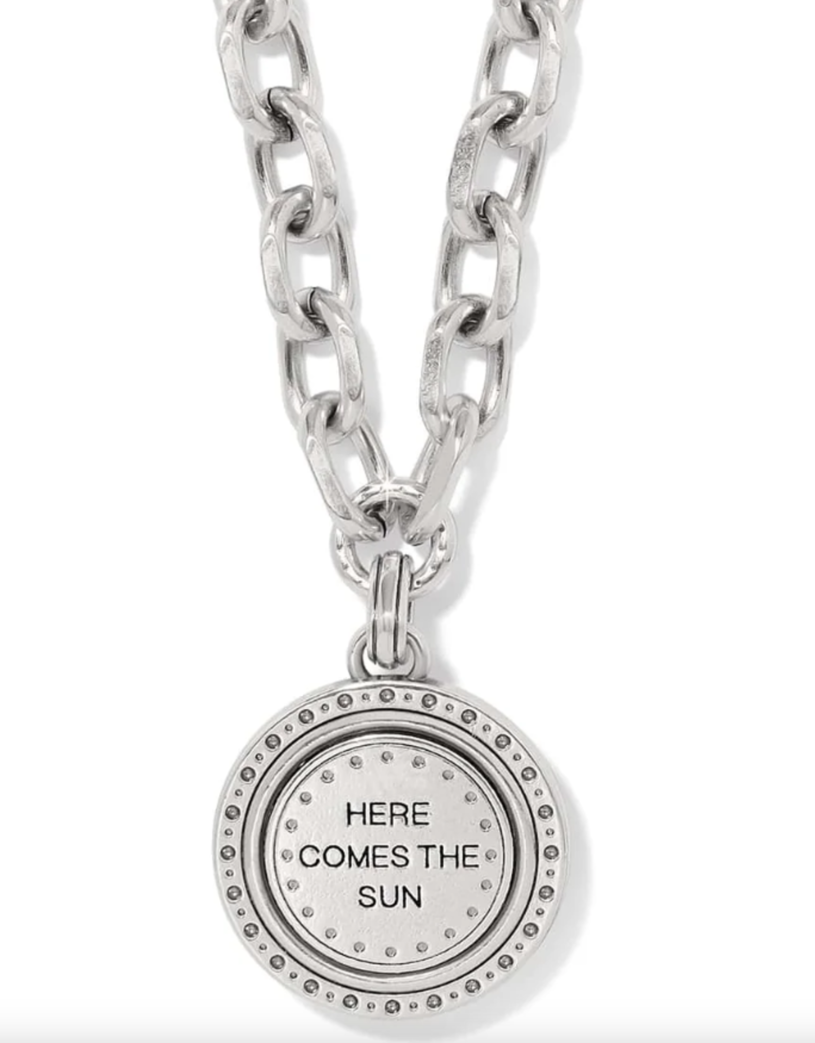 Mosaic Round 2 Tone Pendant Necklace