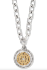 Mosaic Round 2 Tone Pendant Necklace