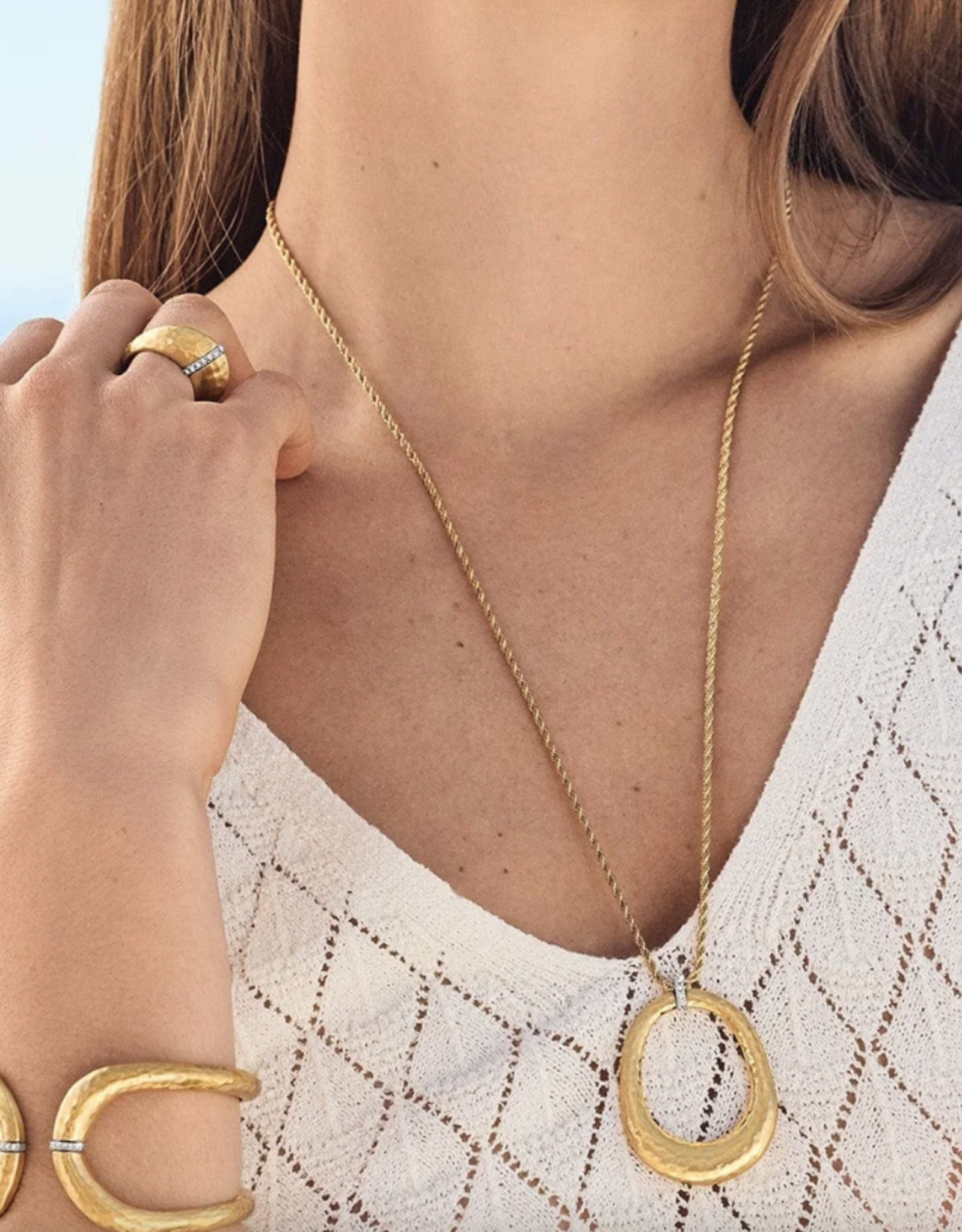 Meridian Geo Open Ring Pendant Necklace