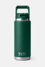 Rambler 26oz Straw Bottle Black Forest Green