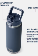 Rambler 26oz Straw Bottle Black Forest Green
