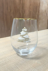 Stemless Wine Glass Embellished Tree