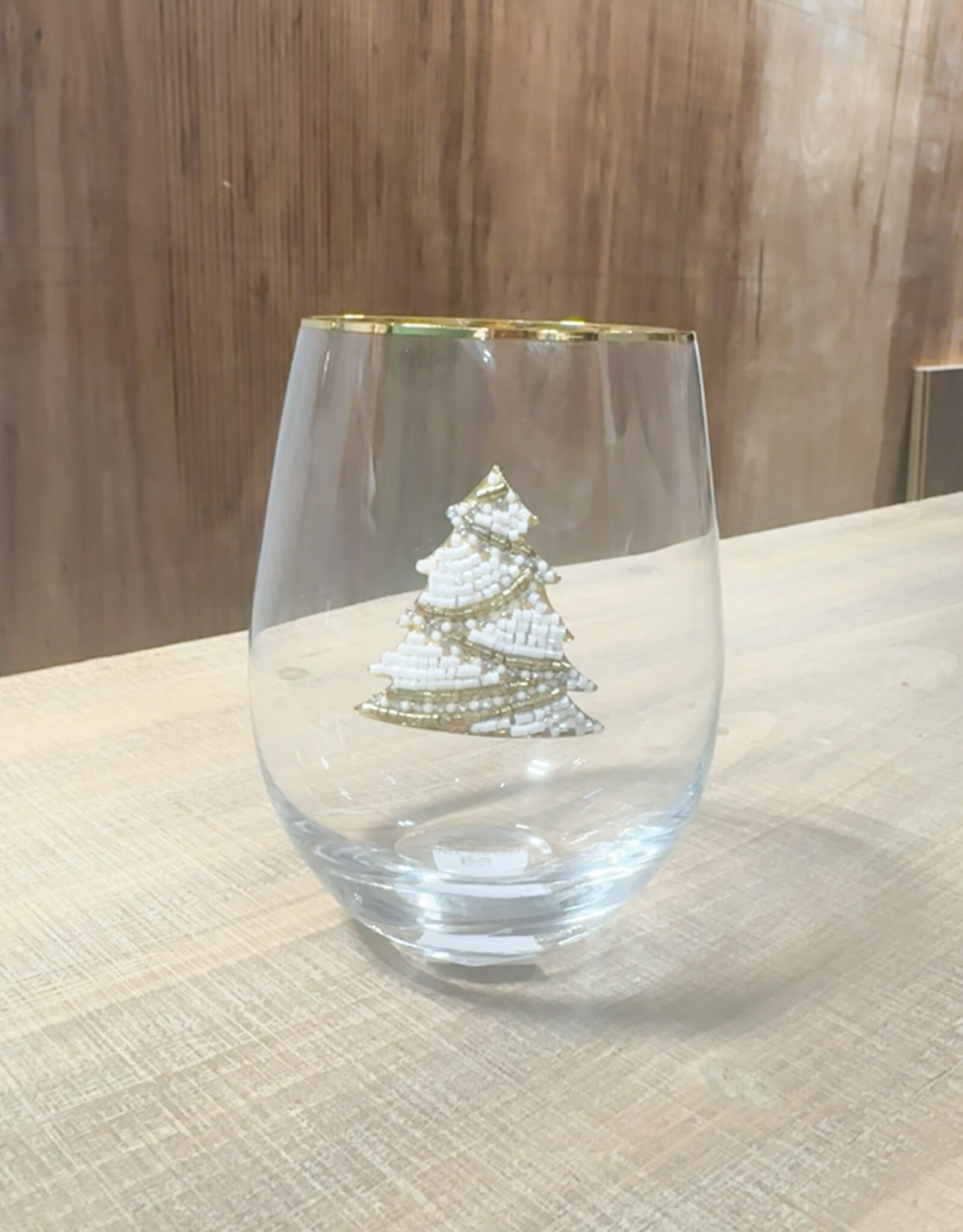 Stemless Wine Glass Embellished Tree