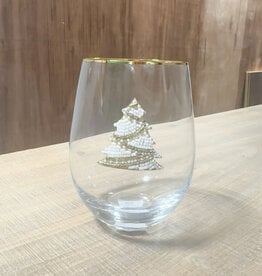 Stemless Wine Glass Embellished Tree