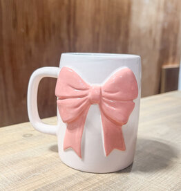 Ceramic Bow Mug Pink