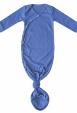 Knotted Gown Rib Knit Indigo Newborn