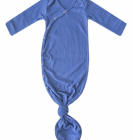 Knotted Gown Rib Knit Indigo Newborn