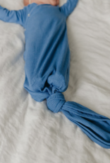 Knotted Gown Rib Knit Indigo Newborn