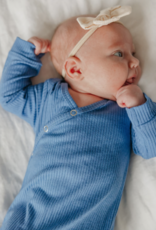 Knotted Gown Rib Knit Indigo Newborn