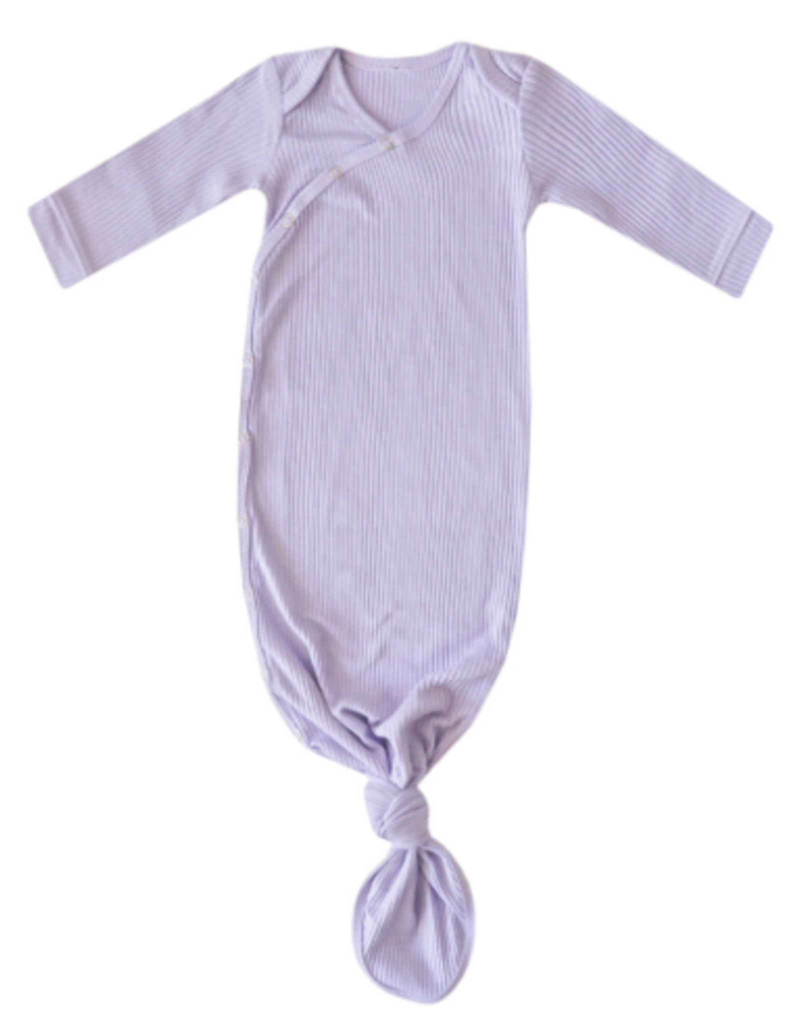 Knotted Gown Rib Knit Periwinkle Newborn