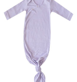 Knotted Gown Rib Knit Periwinkle Newborn