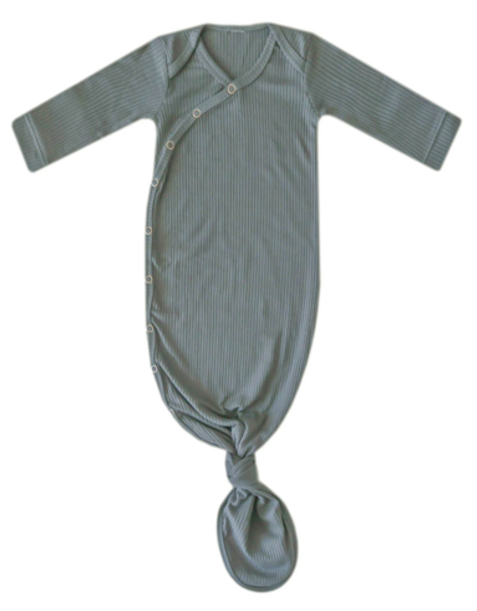 Knotted Gown Rib Knit Moss Newborn