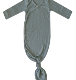 Knotted Gown Rib Knit Moss Newborn