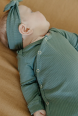 Knotted Gown Rib Knit Moss Newborn