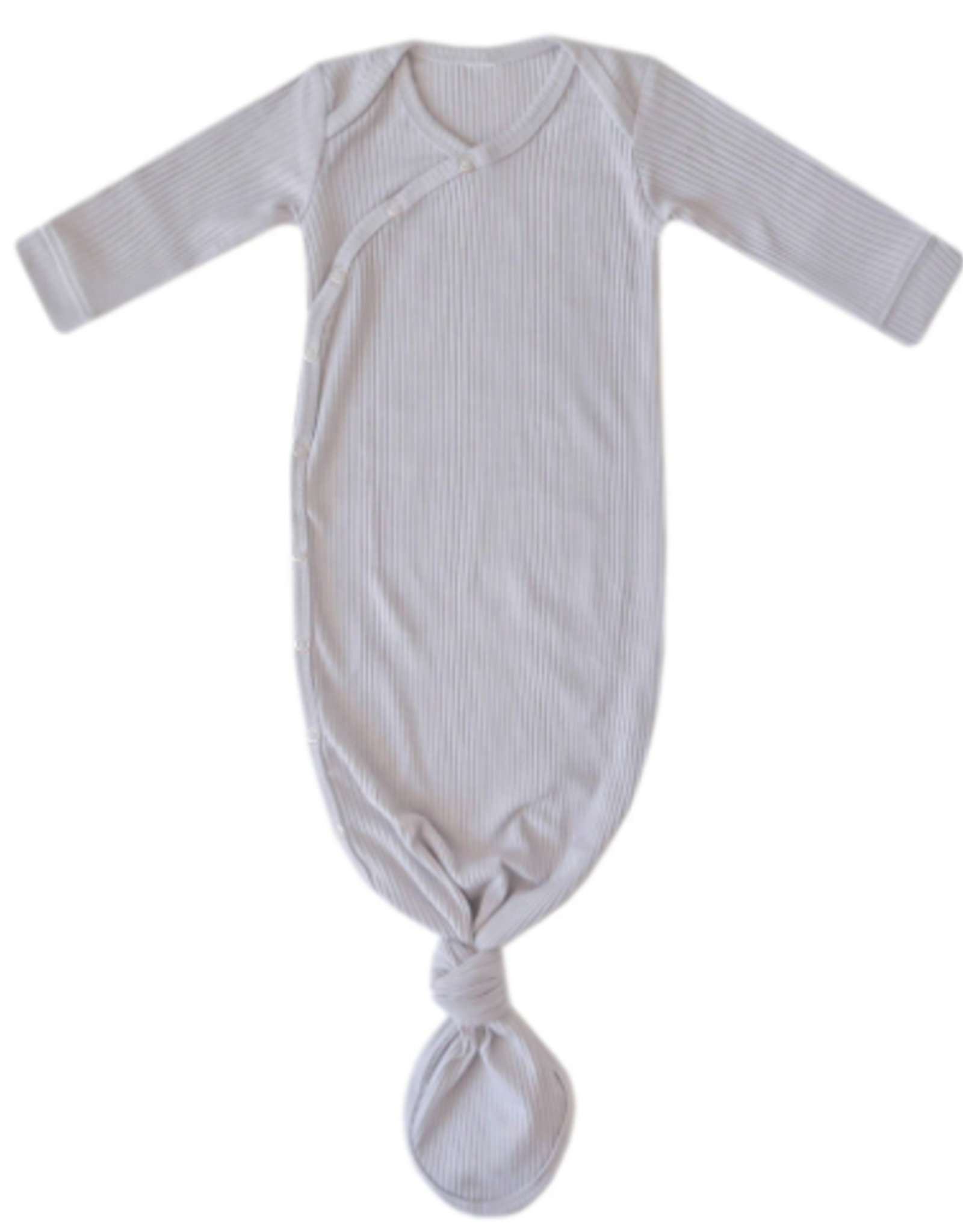 Knotted Gown Rib Knit Ash Newborn