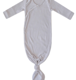Knotted Gown Rib Knit Ash Newborn