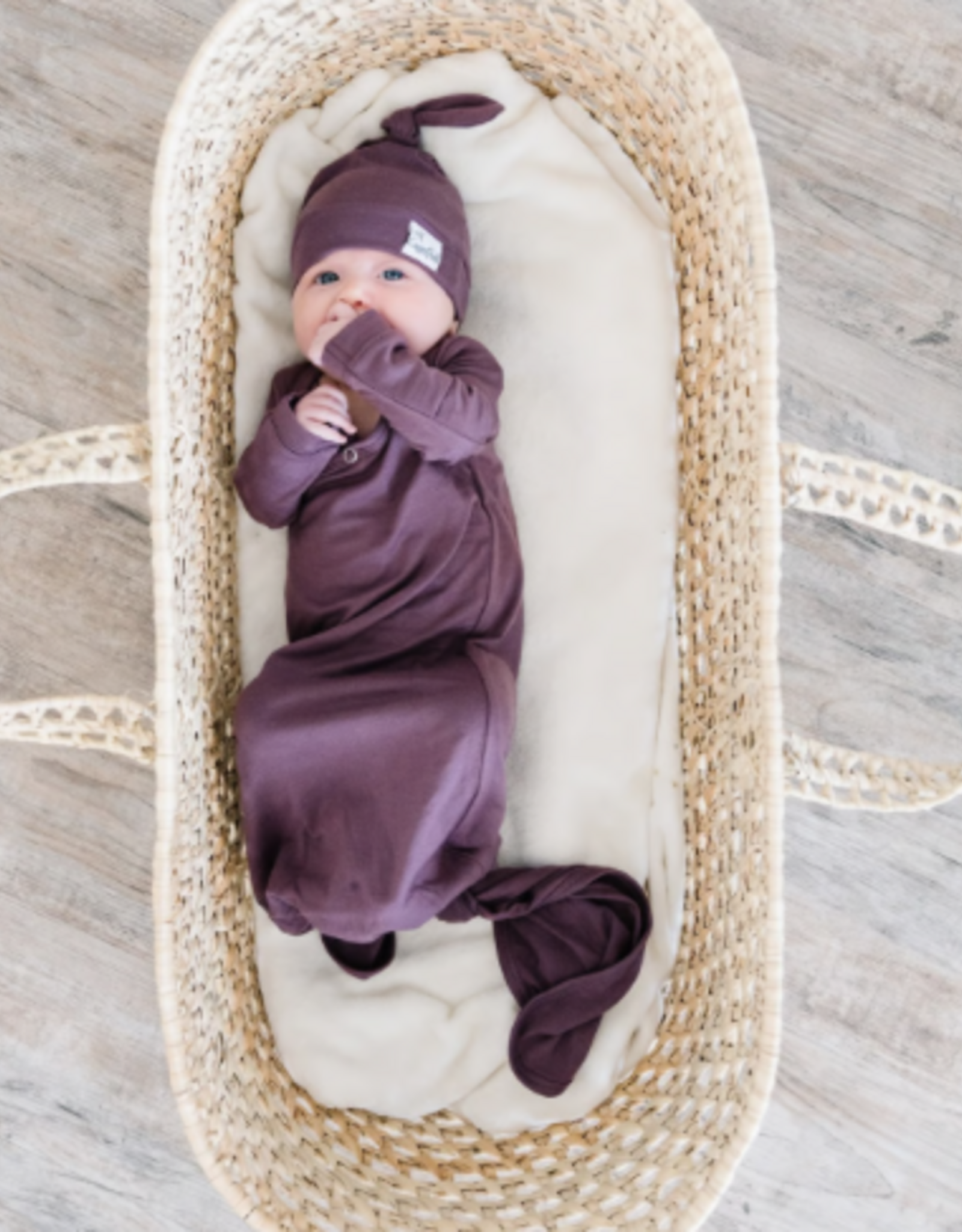 Knotted Gown Plum Newborn