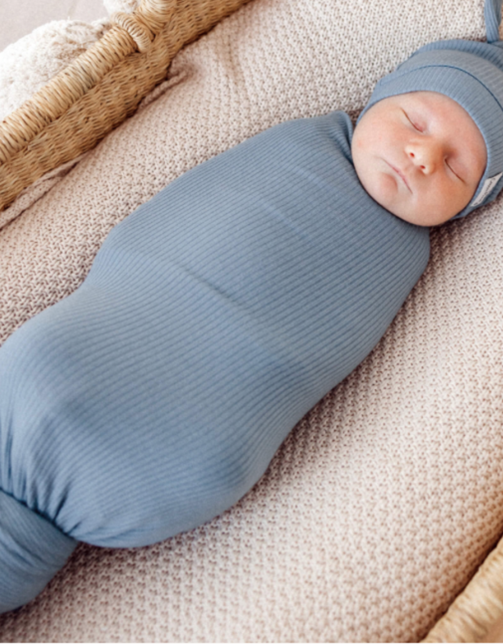 Rib Knit Blanket Atlantic