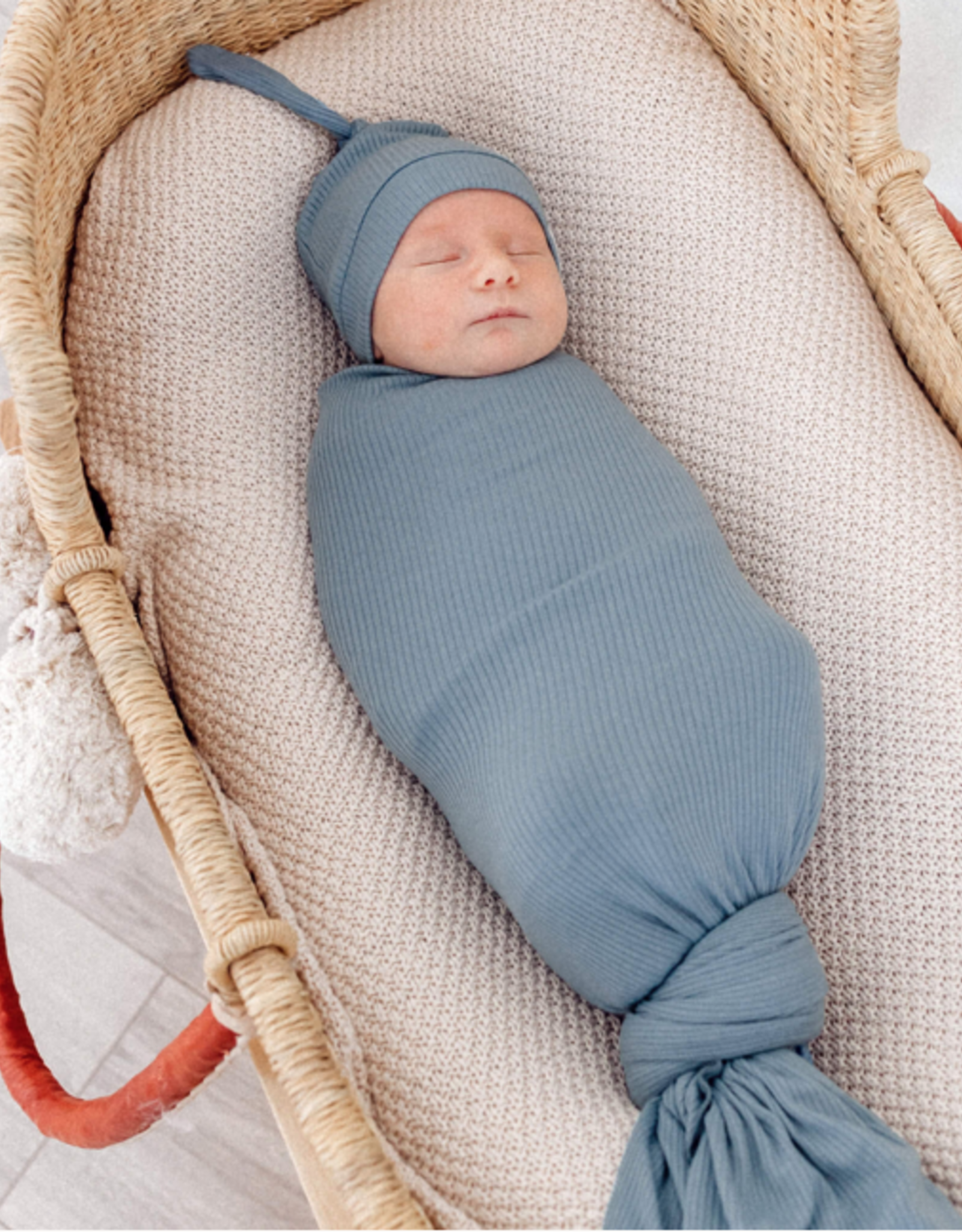 Rib Knit Blanket Atlantic