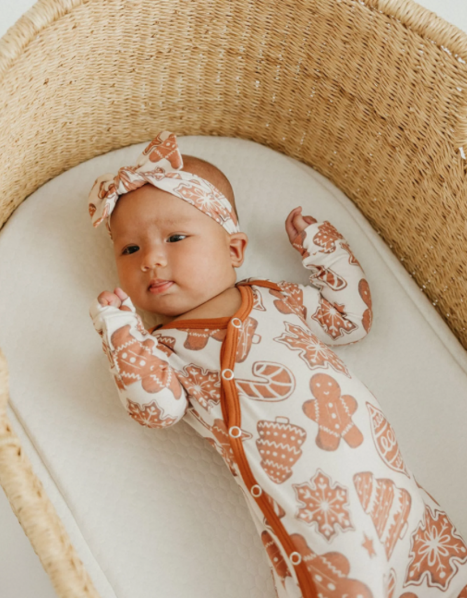 Knit Headband Bow Gingerbread