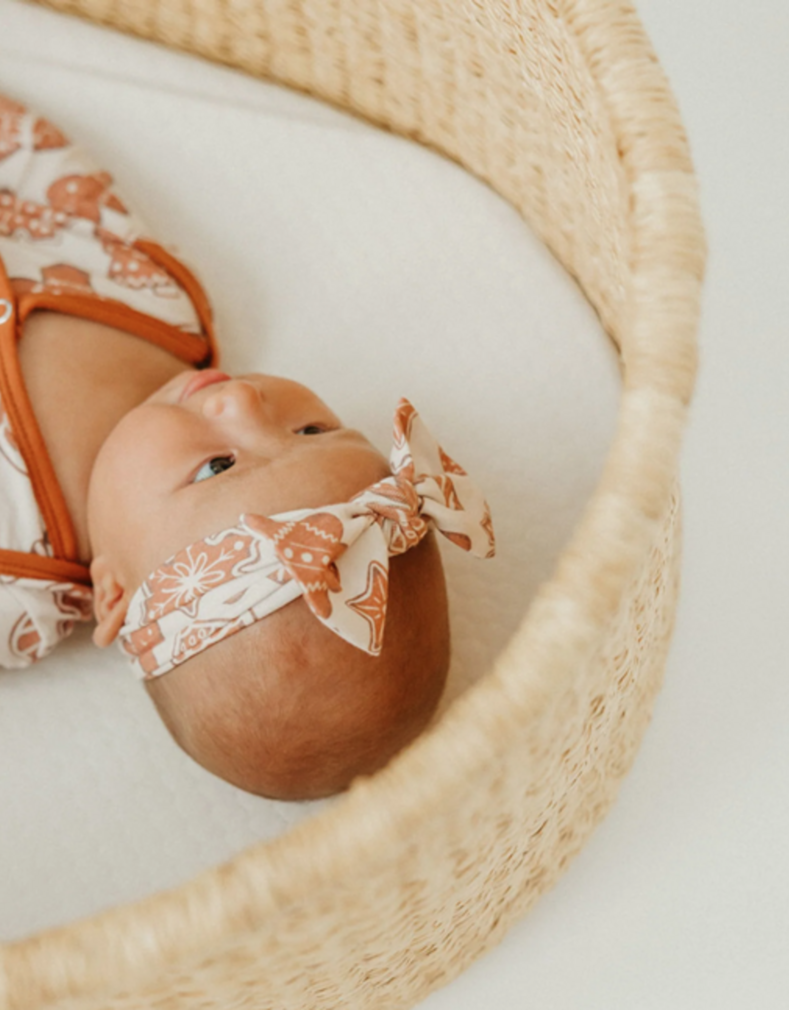 Knit Headband Bow Gingerbread