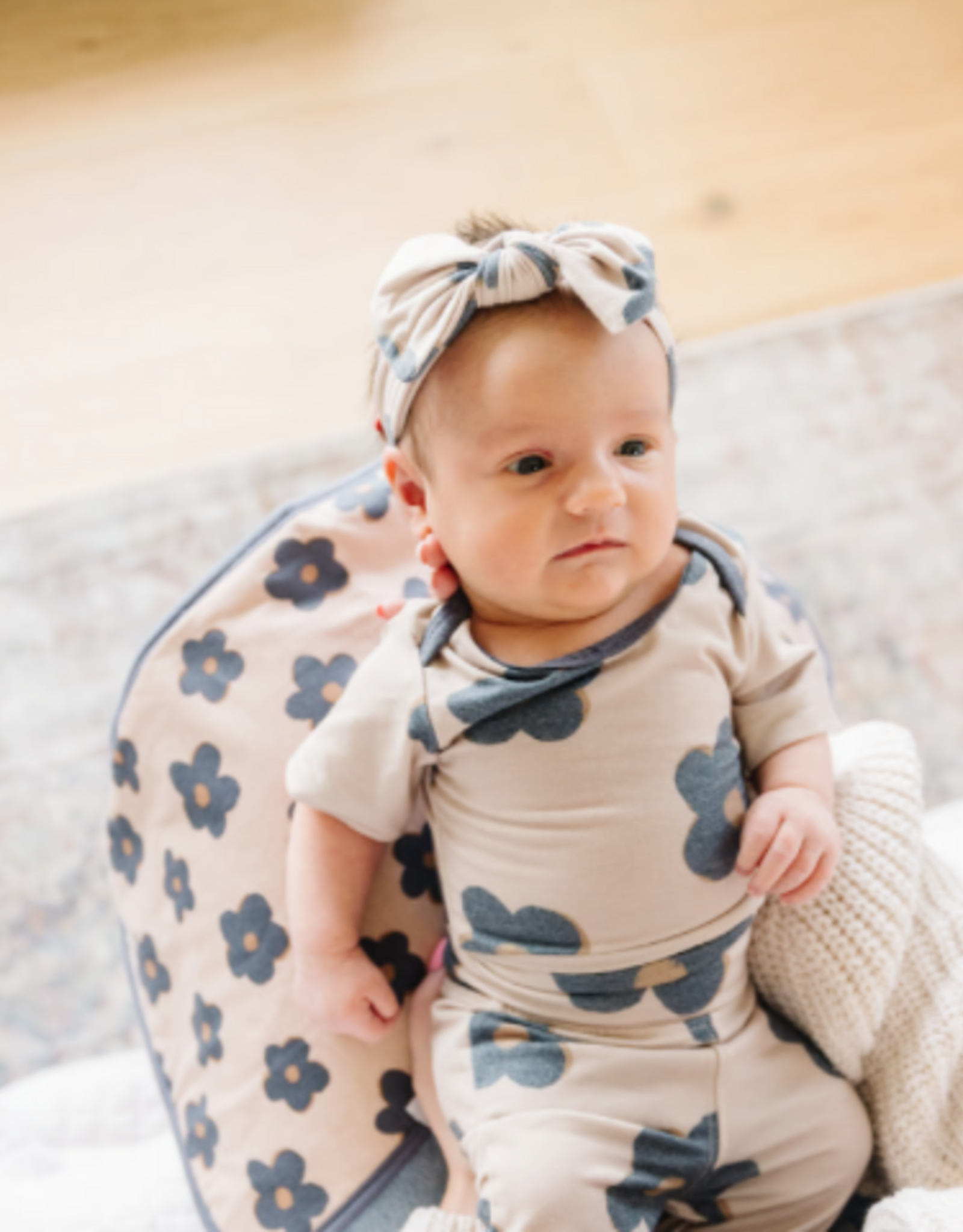 Knit Headband Bow Gemma In Tan