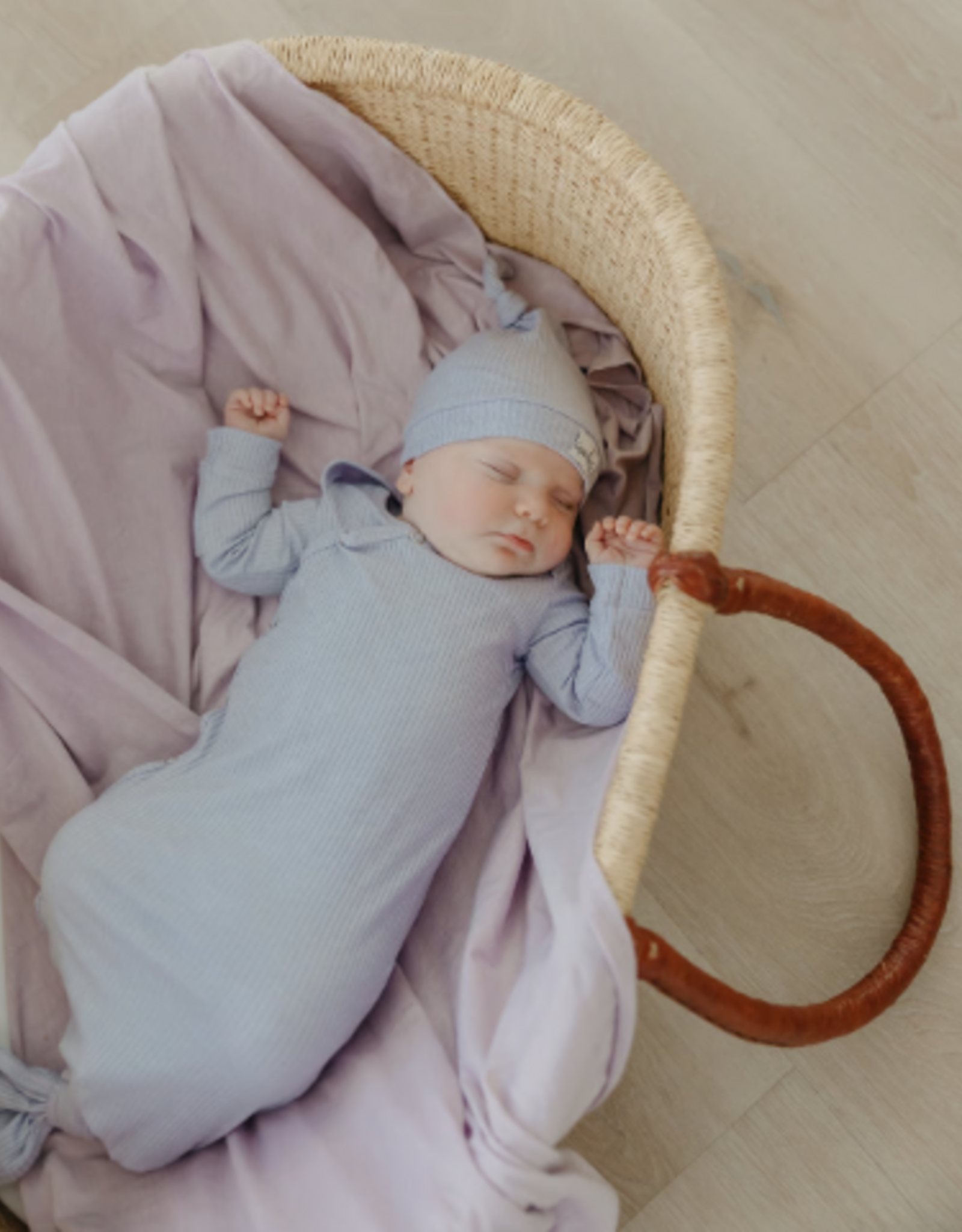 Top Knot Hat Periwinkle 0-4m