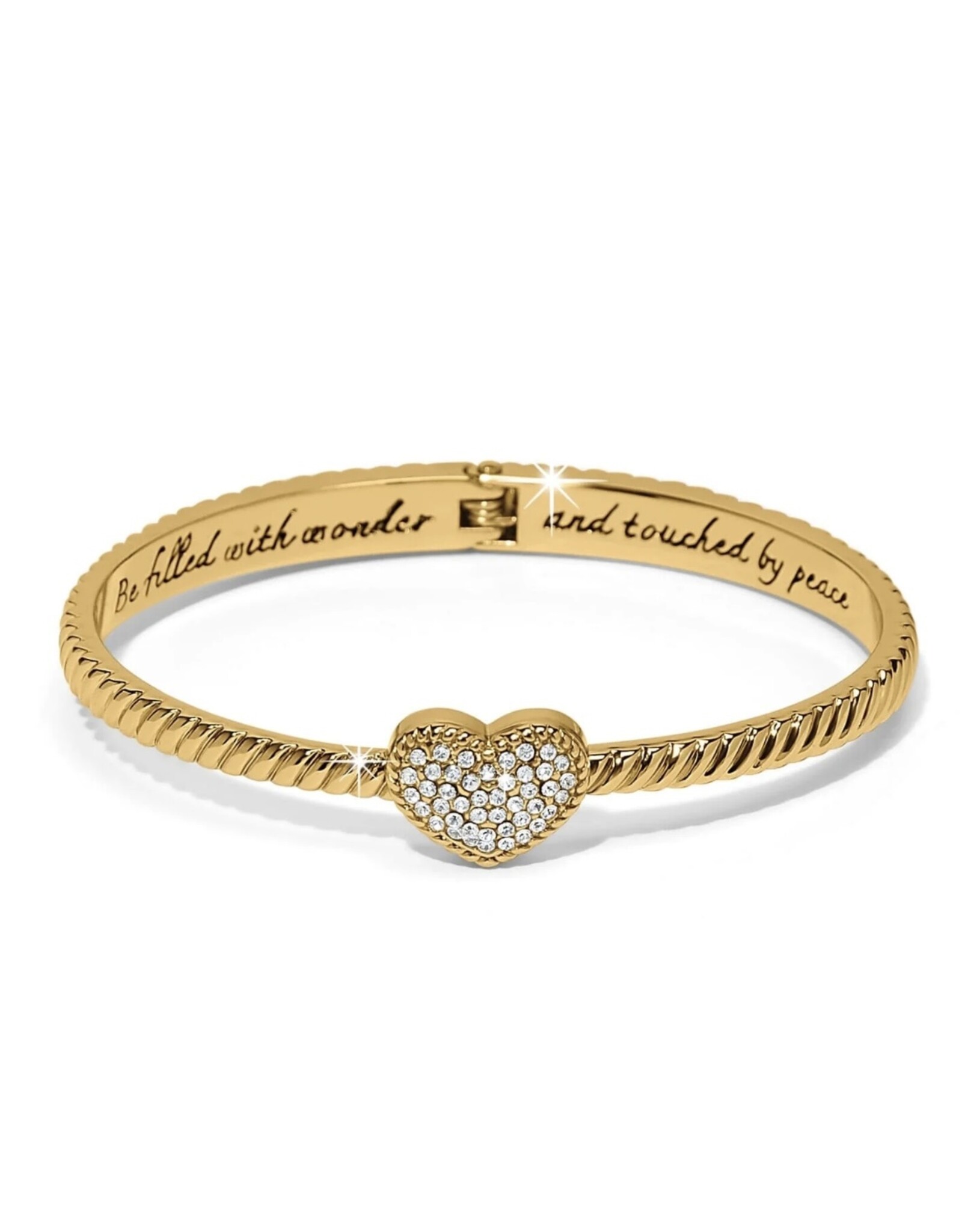 Celestia Heart Hinged Bangle Silver