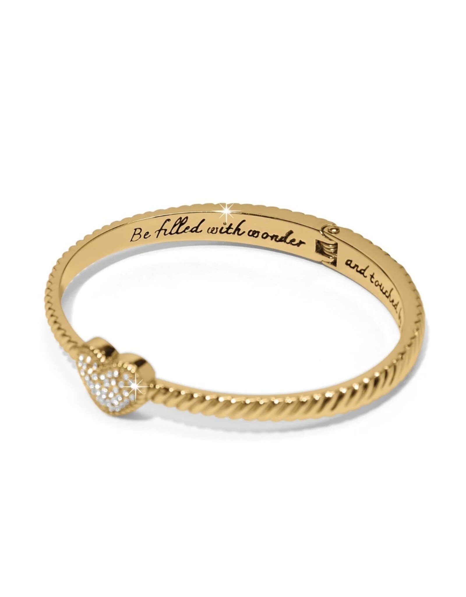 Celestia Heart Hinged Bangle Silver