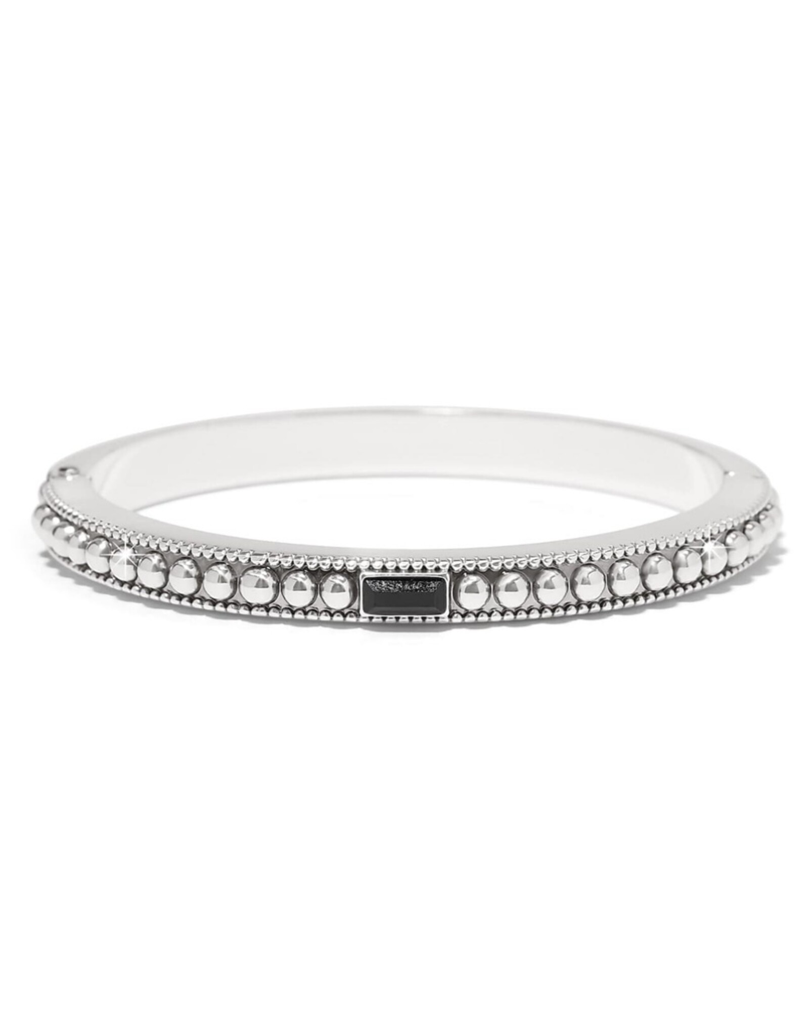 Pretty Tough Gem Hinged Bangle Silver-Black OS