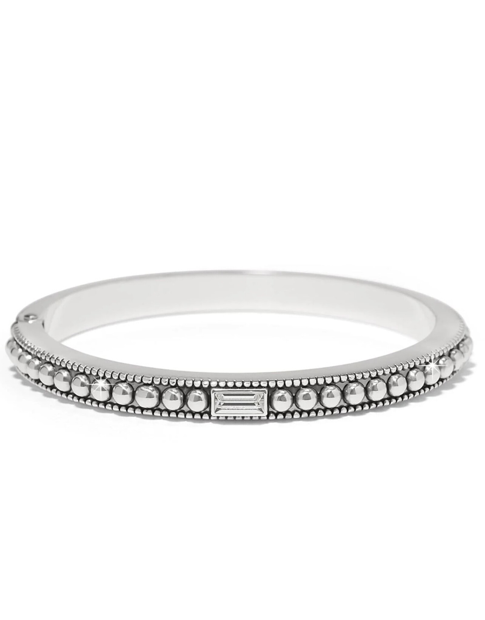 Pretty Tough Gem Hinged Bangle Silver-Crystal OS