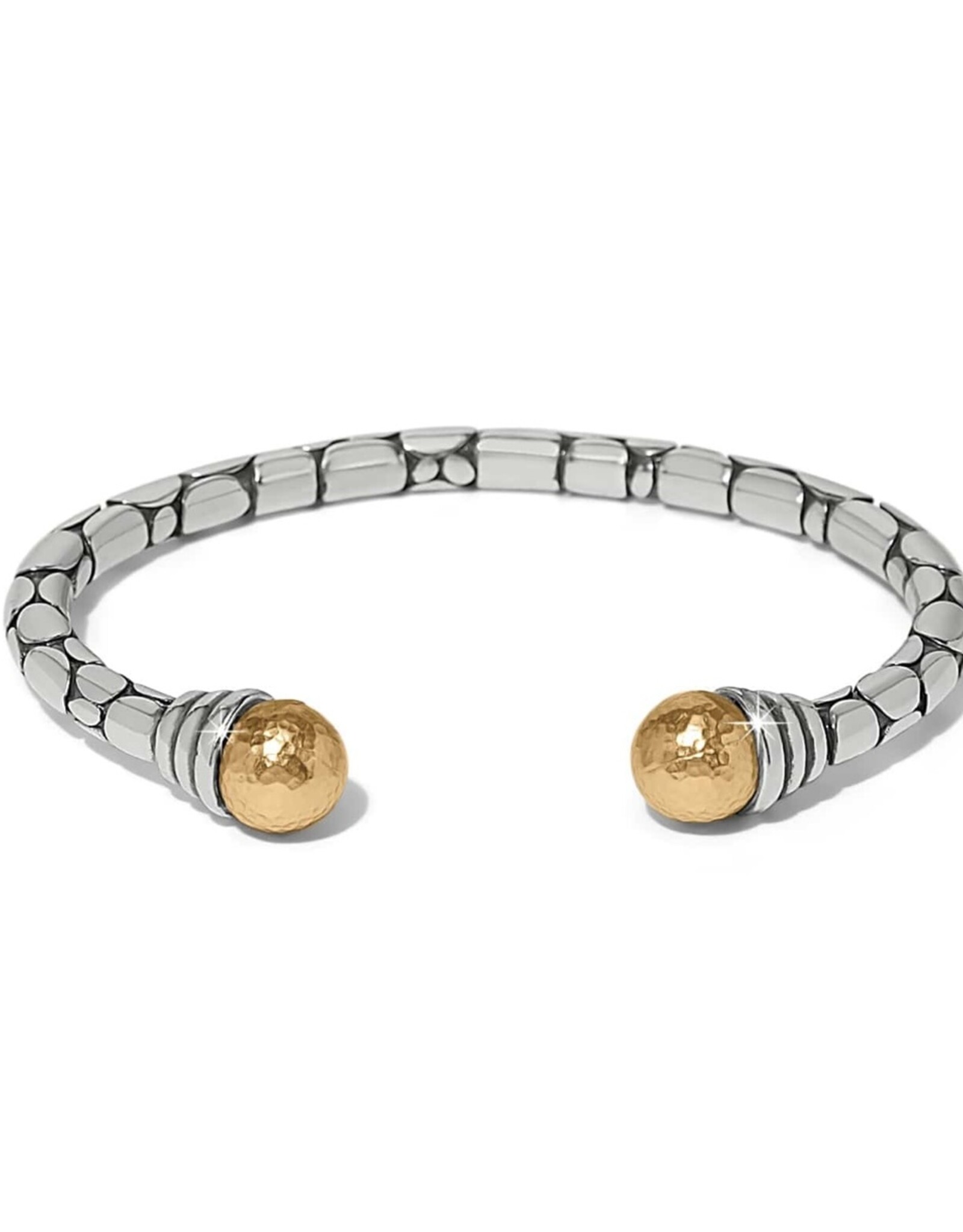 Pebble Link Two Tone Cuff Bracelet