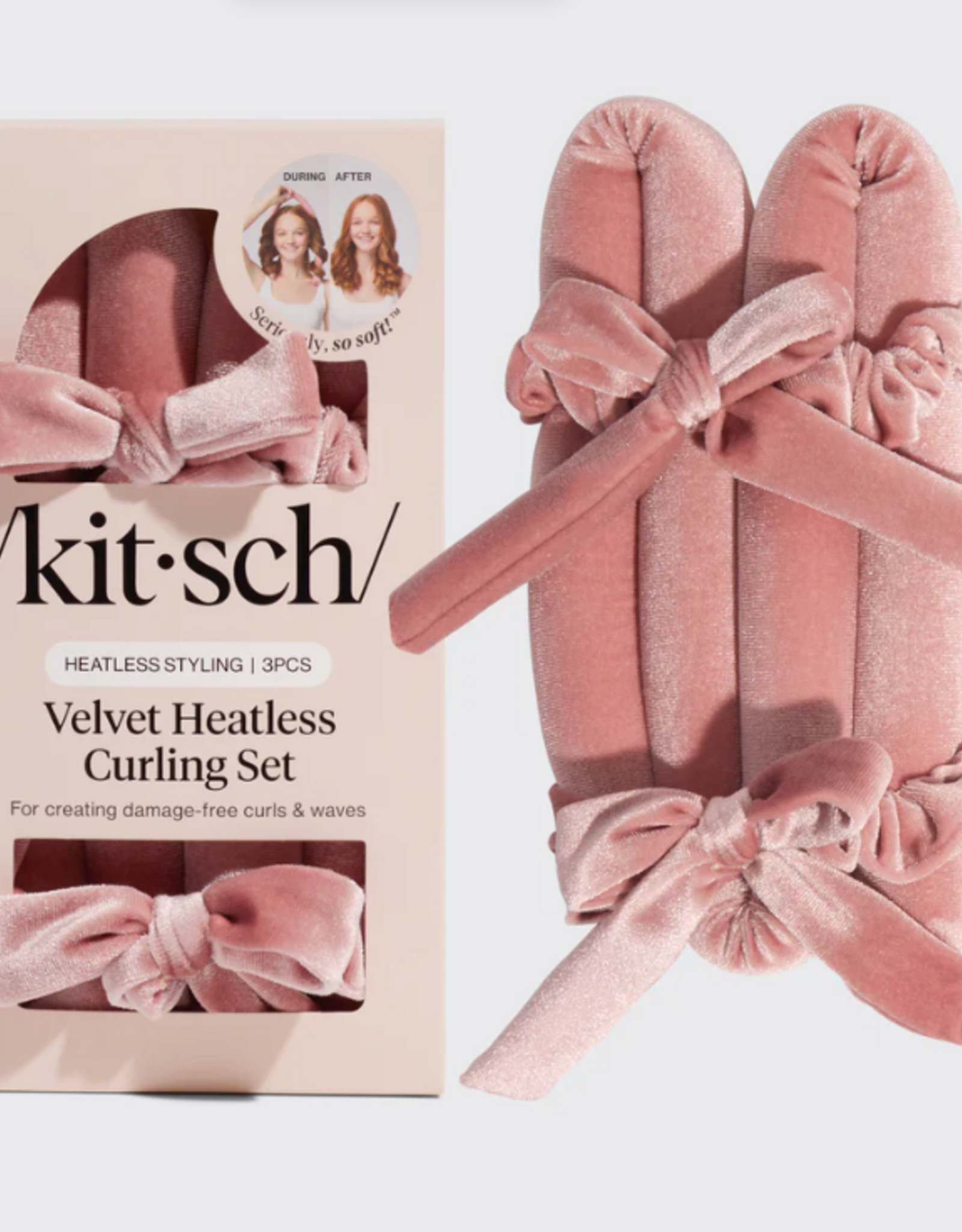 Terracotta Velvet Heatless Curling Set