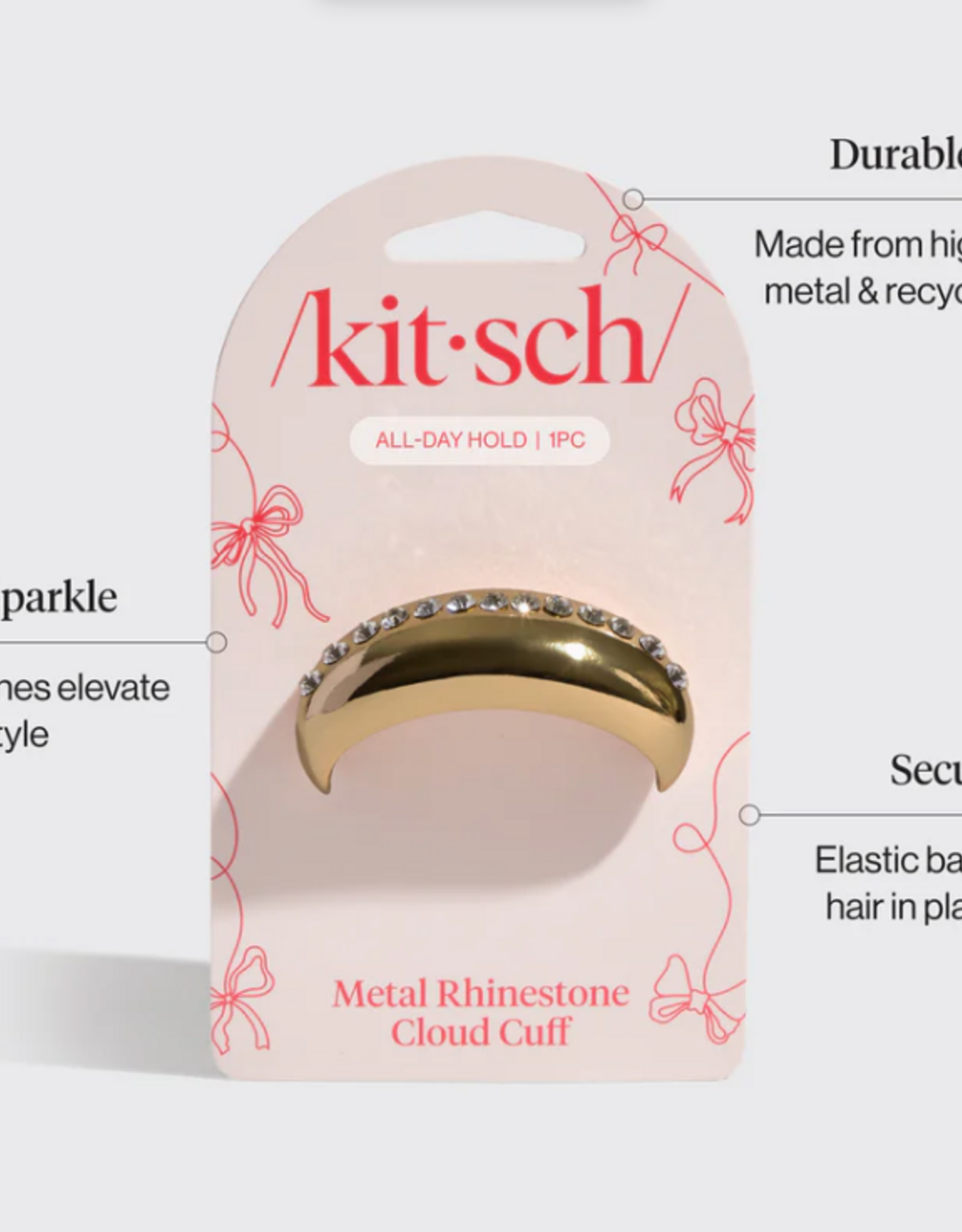 Holiday Metal Rhinestone Cloud Cuff MD