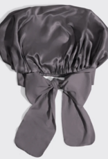 Adjustable Oversized Satin Bonnet Charcoal