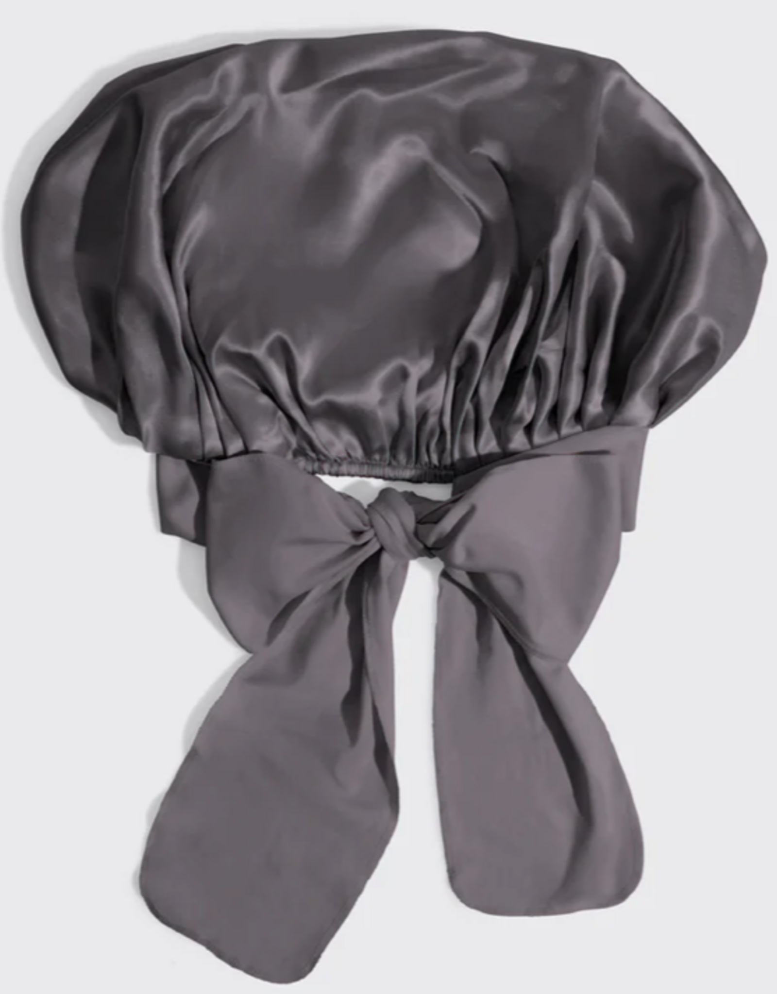 Adjustable Oversized Satin Bonnet Charcoal