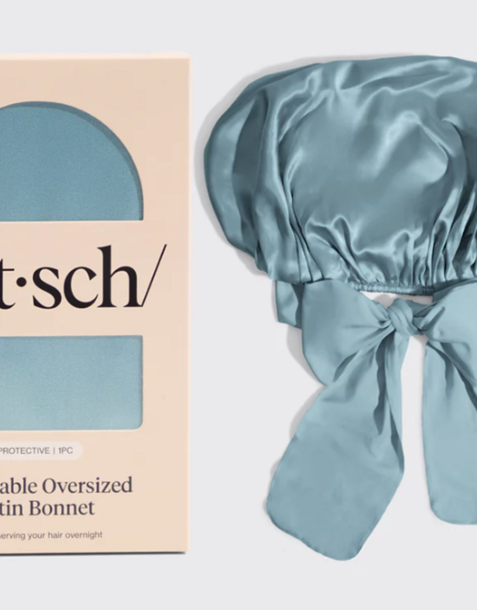 Adjustable Oversized Satin Bonnet Haze Blue