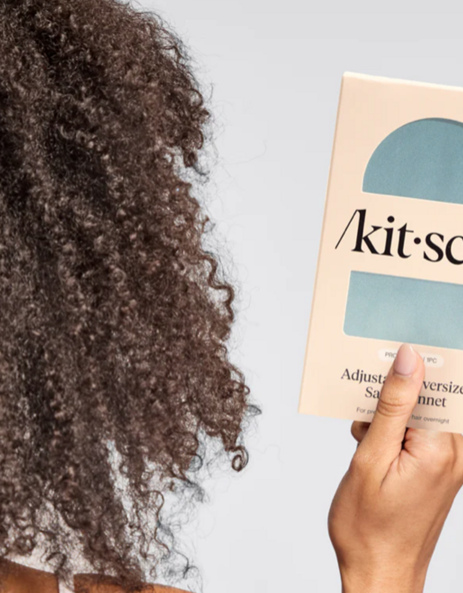 Adjustable Oversized Satin Bonnet Haze Blue