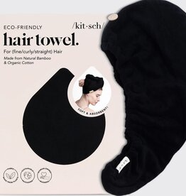 Quick Dry Hair Towel Eco Black