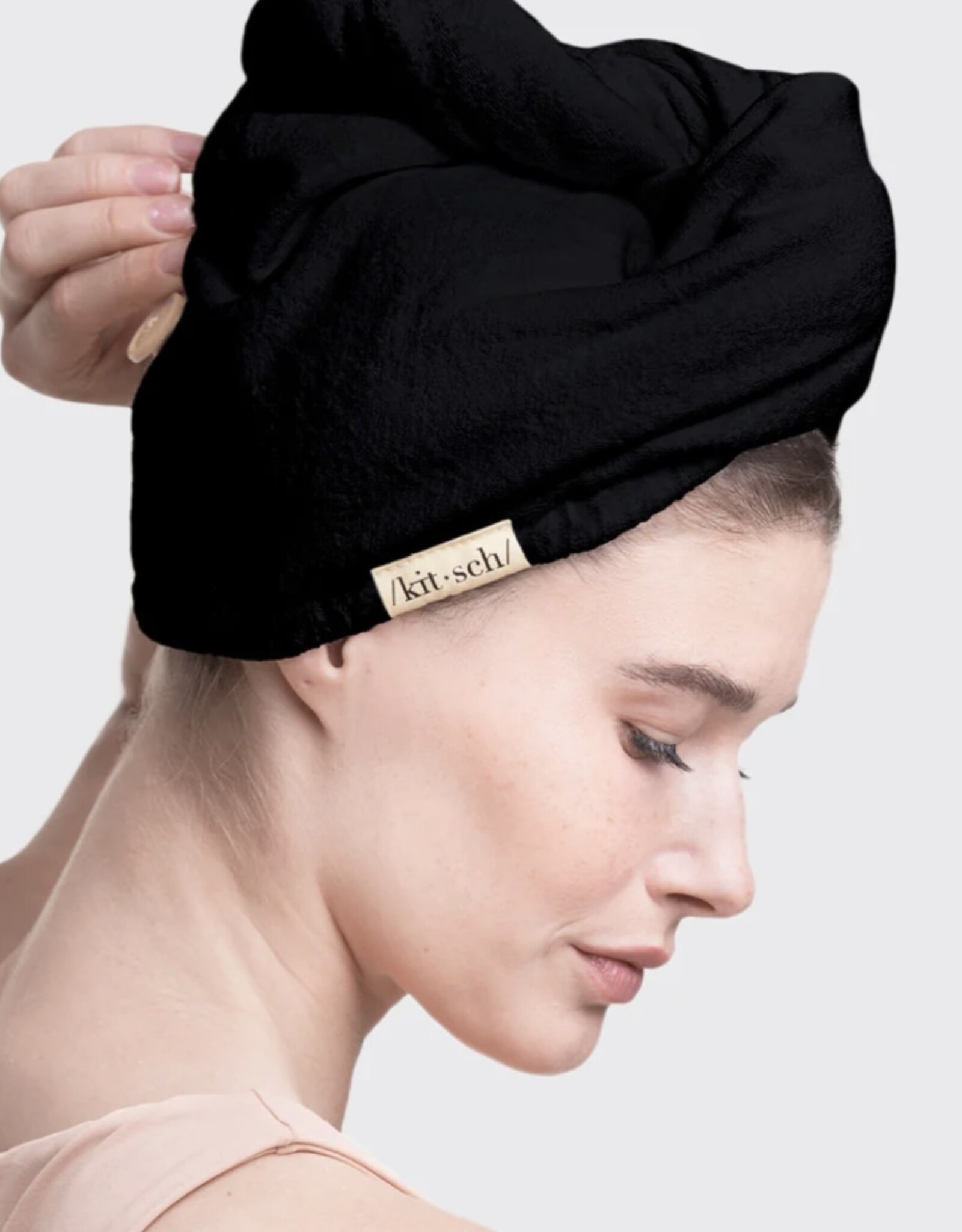 Quick Dry Hair Towel Eco Black