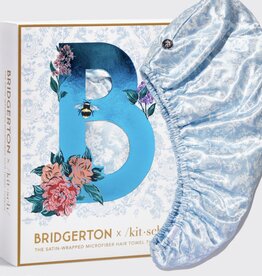 Satin Wrapped Hair Towel Bridgerton Toile De Blue