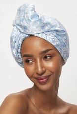 Satin Wrapped Hair Towel Bridgerton Toile De Blue