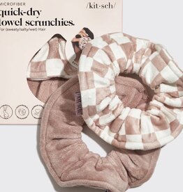 Microfiber Towel Scrunchie Terracotta Checker